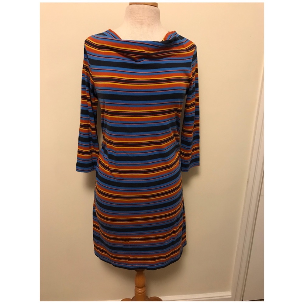 Patagonia striped cowl neck dress